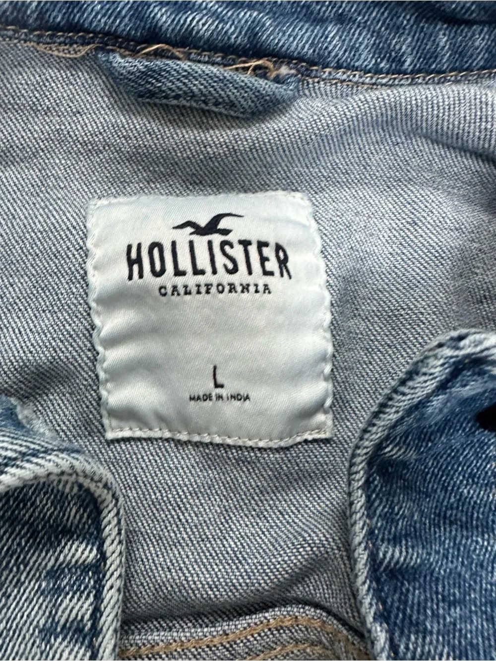 Hollister Light Blue Cropped Denim Jacket